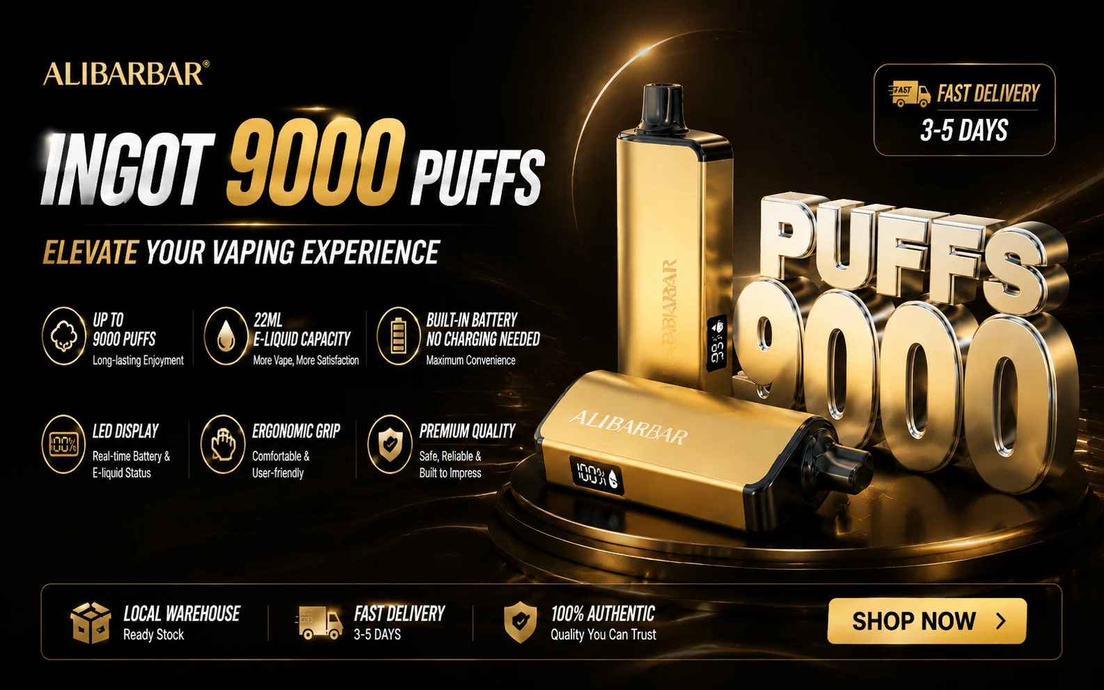 ALIBARBAR Ingot 9000 Puffs